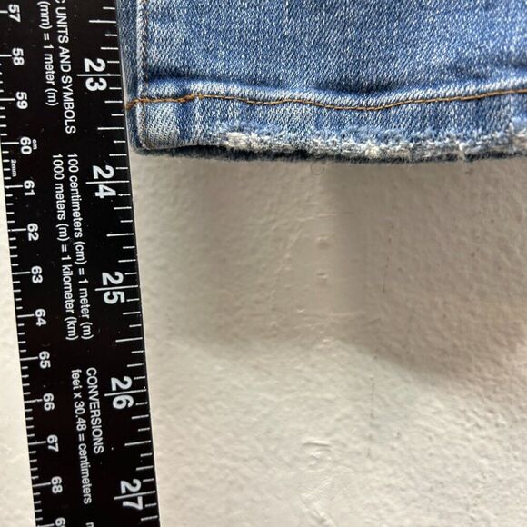 Eileen Fisher ladies Organic Cotton cropped Jeans 8 Blue capsule distressed - Picture 7 of 15